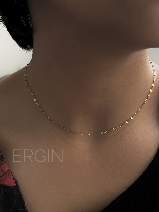 زنجیر پولکی کپی طلا درخشان