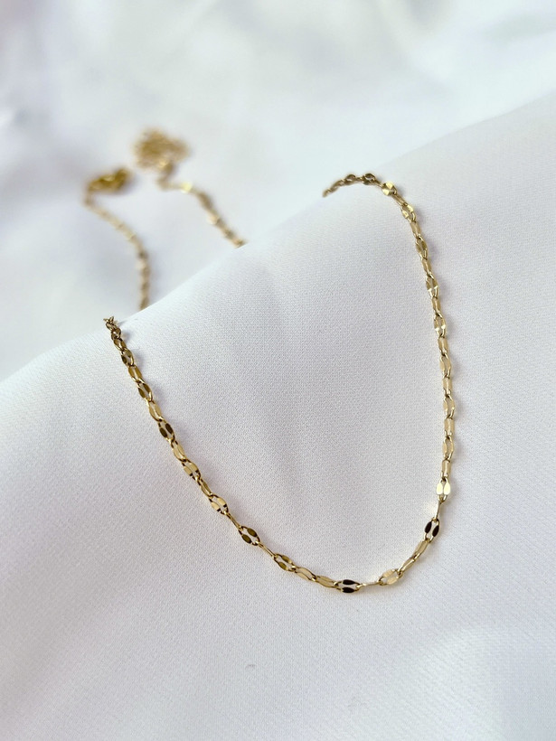 زنجیر پولکی طرح طلا ظریف